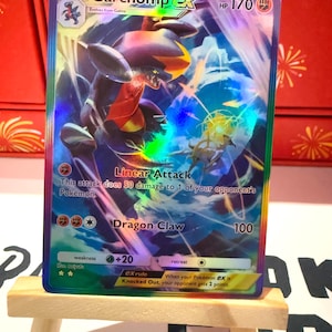 Garchomp ex Pokémon tcg Pocket Ilustración de arte completo personalizada Holo Card Apex genético Isla mítica Space Smackdown Revelry brillante