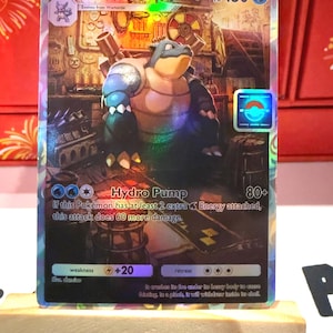 Tarjeta holográfica personalizada de Blastoise, Pokémon TCG Pocket, con ilustración artística completa, Apex genético, Isla mítica, Space Smackdown, Shining Revelry, Triumphant.