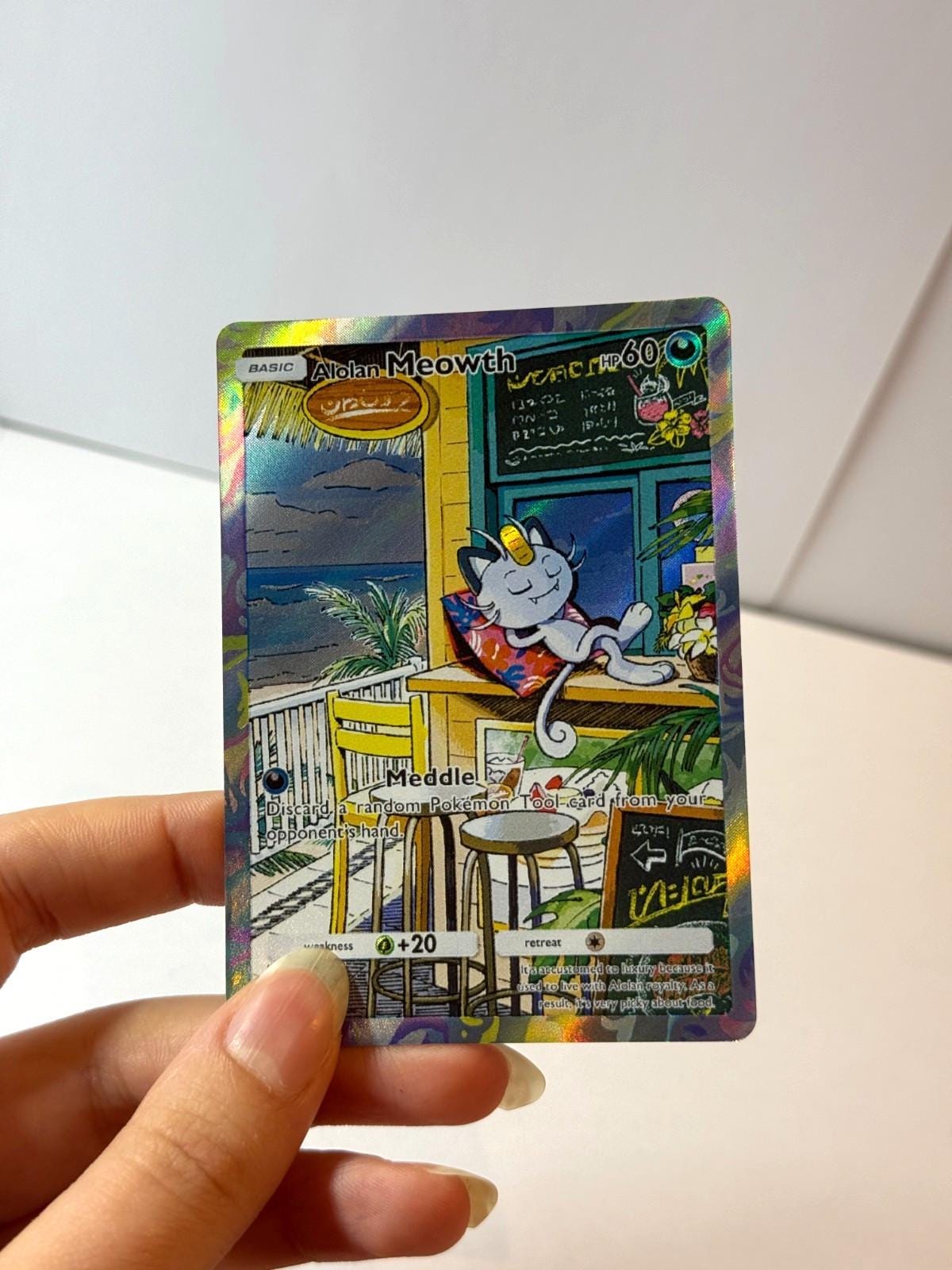 alolan meowth pokemon card value McDonald's Collection 2017 Alolan Meowth Confetti Holo 8 CGC 7 main image 0