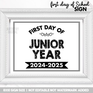 First Day of JUNIOR YEAR Sign Printable, First Day of School Board ...