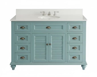 49 inch Cottage Style Light Teal Blue Glennville Bathroom Sink Vanity