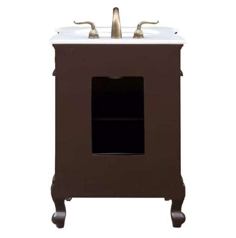 24 Inch Brown Classic Style Powder Room Debellis Small Bathroom Vanit ...