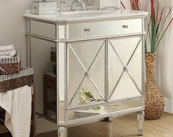 32" Austell Mirrored Bathroom Sink Vanity