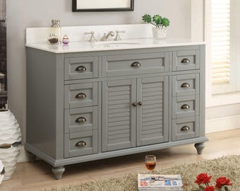 49 inch Cottage Style Gray Glennville Bathroom Sink Vanity