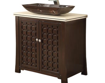 30"  Giovanni Bathroom Vessel Sink Bathroom Vanity