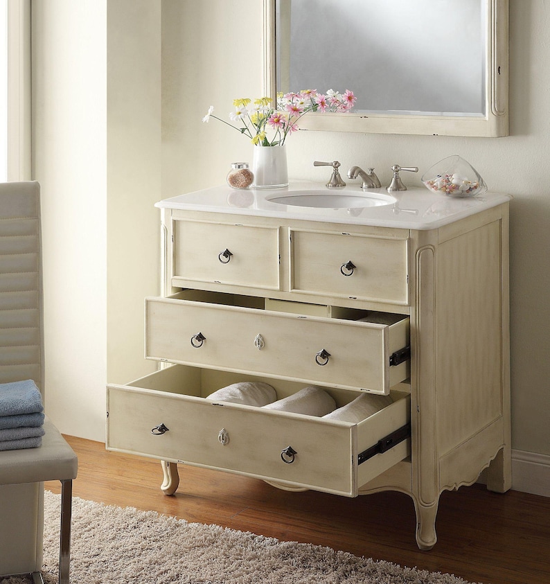 34 Inch Cream Daleville Cottage Style Bathroom Sink Vanity - Etsy