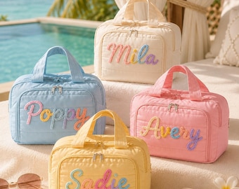Neceser expandible personalizado, neceser de viaje personalizado con nombre, neceser para viajes de fin de semana para mujeres, obsequios para bodas y fiestas.