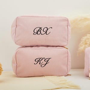 Gestickte Kosmetiktaschen, personalisierte Namenskosmetiktasche, benutzerdefinierte Kosmetiktasche für Frauen, personalisierte Brautjungfer-Kosmetiktasche, Hochzeitsgeschenk