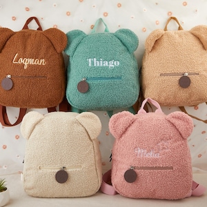 Sac à dos personnalisé avec ours en peluche, sac à dos pour tout-petits, sac à dos pour enfants avec nom, sac à dos ours en peluche brodé pour enfants, sac à dos avec nom personnalisé