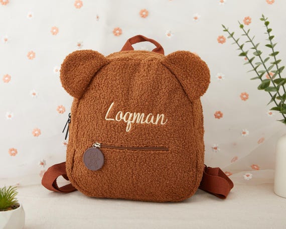 Personalized Plush Teddy Bear Children's Backpack, Named