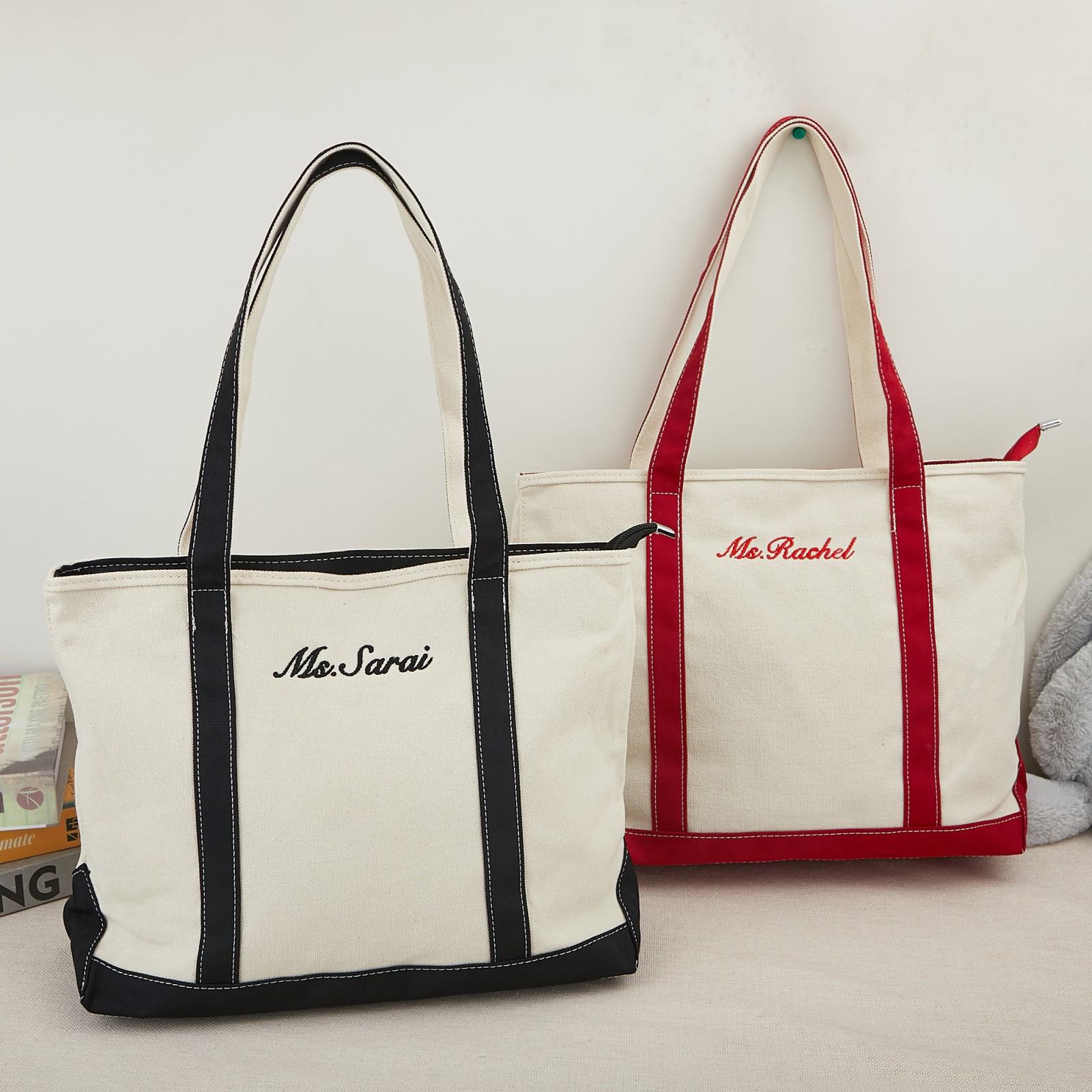 Custom Embroidered Handbags,custom Canvas Tote Bag,name Handbags,custom ...