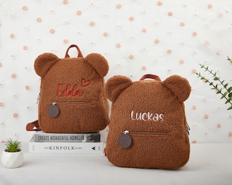 Mochila de osito de peluche para niños pequeños, mochila de osito de peluche personalizada, mochila infantil de peluche con nombre, mochila infantil, regalo de Pascua