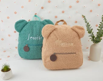 Sac à dos personnalisé en forme d'ours en peluche, sac à dos avec nom personnalisé, sac à dos pour enfants avec nom, sac en forme d'ours en peluche pour enfants, sac à dos avec nom pour enfants.