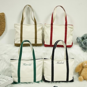 Sacs à main brodés personnalisés,Sac fourre-tout en toile personnalisé,Sacs à main avec nom,Cadeaux d'enterrement de vie de jeune fille,Cadeaux pour elle,Sac à main personnalisé avec initiales brodées