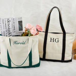 Sacs à main brodés personnalisés,Sac fourre-tout en toile personnalisé,Sacs à main avec prénom,Sac à main personnalisé avec initiales brodées,Cadeaux d'anniversaire de mariage,Cadeaux pour elle