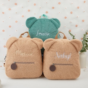 Personalized teddy bear backpack, toddler backpack, kids backpack with name, kids embroidered teddy bear backpack, custom name backpack