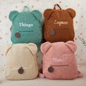 Sac à dos personnalisé ours en peluche pour enfants, sac à dos prénom personnalisé, sac à dos pour tout-petits, sac à dos ours en peluche prénom brodé, cadeau de Noël ours en peluche