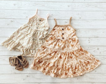 Girl Summer Sundress || Twirl Dress, Tiered Dress, Baby girl sundress, toddler girl twirl dress, summer girl outfit, beach dress