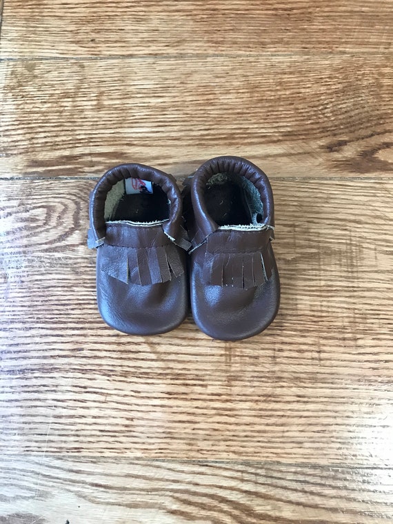 Fringe Moccs Chocolate Baby Shoes Baby Moccasins Soft Sole