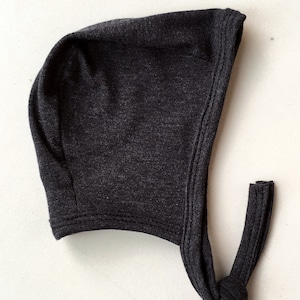 Heather Charcoal Pilot Hat, Baby Boy Girl Snug Fit Knit Hat, Scandinavian Hat