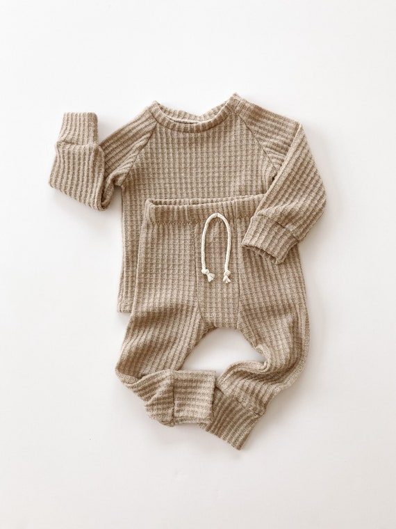 Waffle Knit Sweatshirt & Jogger Pants- Set – Pomkin