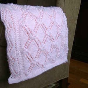 Knitting Pattern Baby Blanket Estonian Lace Nupps Knitted For Baby Boy Baby Girl Hand Knitted for Newborn image 3