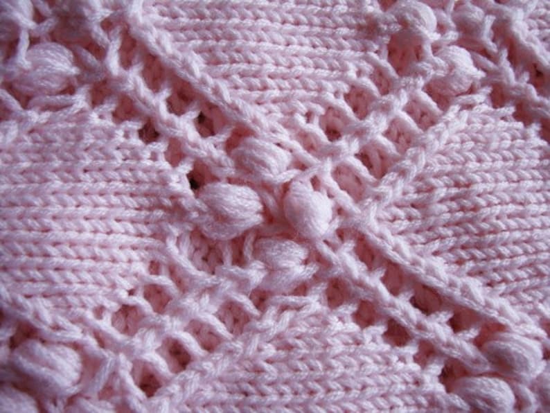 Knitting Pattern Baby Blanket Estonian Lace Nupps Knitted For Baby Boy Baby Girl Hand Knitted for Newborn image 5