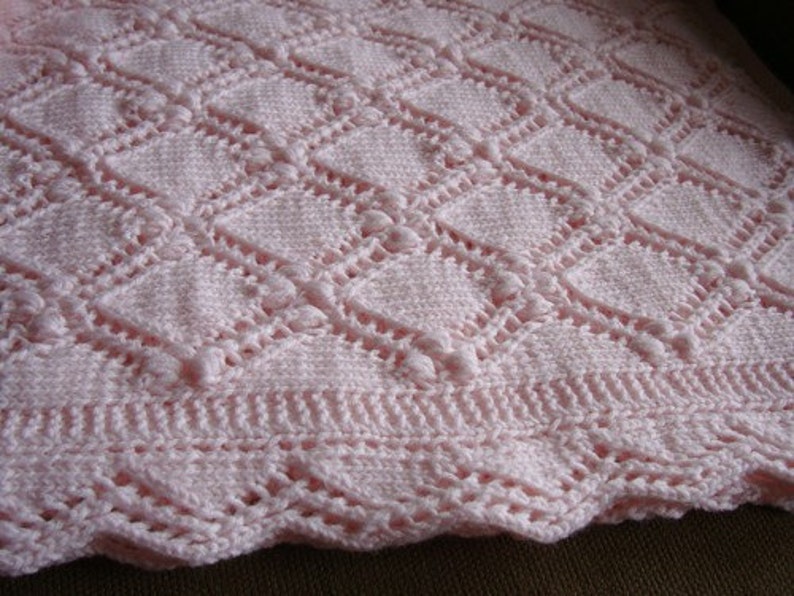 Knitting Pattern Baby Blanket Estonian Lace Nupps Knitted For Baby Boy Baby Girl Hand Knitted for Newborn image 4