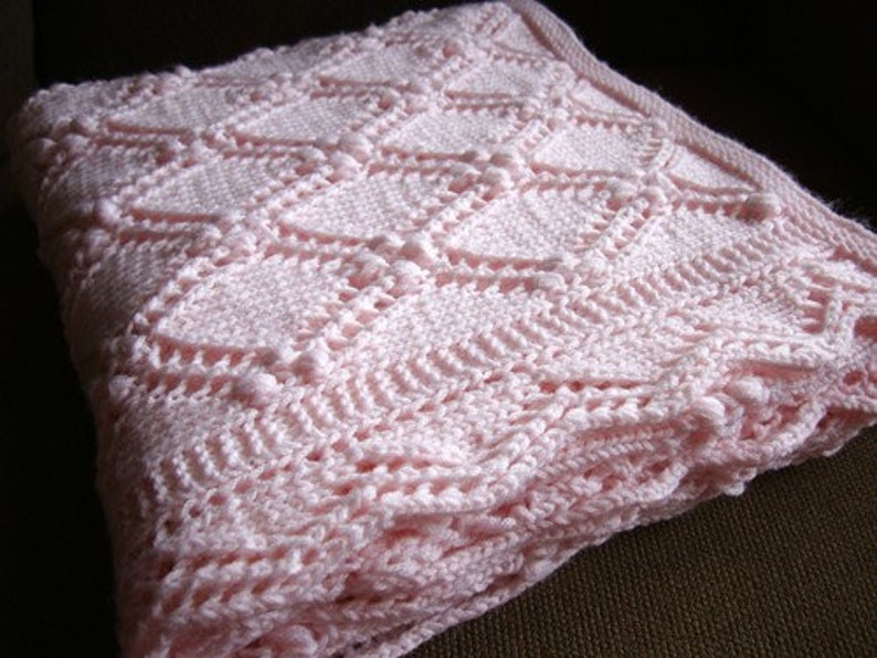 Knitting Pattern Baby Blanket Estonian Lace Nupps Knitted For Baby Boy Baby Girl Hand Knitted for Newborn image 2