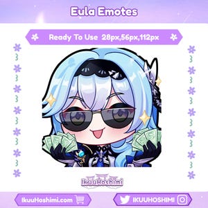 Eula Emotes | Custom Emotes | Writing Emote | Custom Twitch Emotes | Discord Emotes, Youtube Emotes