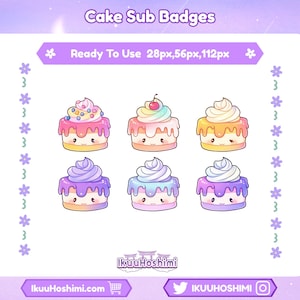 Cake Twitch Sub Badges |Channel Point Icons | Discord Badges | Stream Badges | Twitch, YouTube, Discord | Sub Badges Cute | Discord Badges