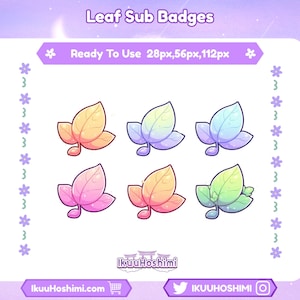 Leaf Twitch Sub Badges|Channel Point Icons |Discord Badges |Stream Badges | Twitch, YouTube, Discord | Sub Badges Cute | Discord Badges