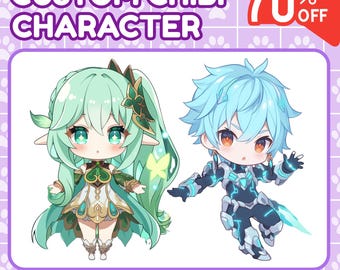 Custom Chibi Character | Chibi Character, Chibi Fanart, Chibi icon, Chibi Logo, Easter Gif, Chibi Commission, Chibi Anime Style