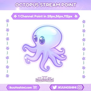 Octopus Channel Points for Twitch | Twitch Channel Point, Twitch Emotes, Cute Channel Points, Channel Point Icon, Channel Point