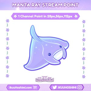 Manta Ray Channel Points for Twitch | Twitch Channel Point, Twitch Emotes, Cute Channel Points, Channel Point Icon, Channel Point