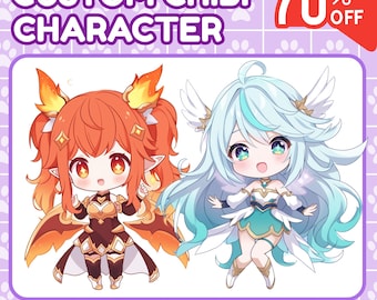 Custom Chibi Character | Chibi Character, Chibi Fanart, Chibi icon, Chibi Logo, Easter Gif, Chibi Commission, Chibi Anime Style
