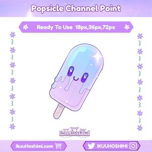 Puntos de canal de Popsicle para Twitch / Puntos de canal de Twitch, Emotes de Twitch, Puntos de canal lindos, Icono de punto de canal, Punto de canal