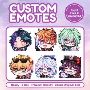 Aangepaste premium twitch-emotes, twitch-emotes, aangepaste emotes voor streamer, schattige chibi-animestijl, kawai chibi-emotes, aangepaste sub-badges