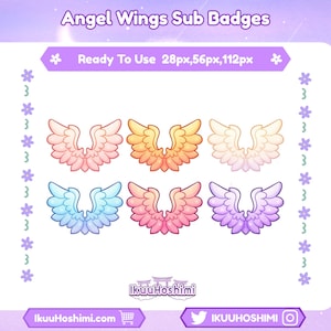 Wings Twitch Sub Badges|Channel Point Icons |Discord Badges |Stream Badges | Twitch, YouTube, Discord | Sub Badges Cute | Discord Badges