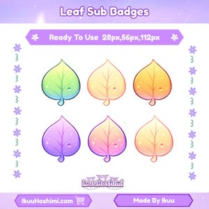 Leaf Twitch Sub Badges|Channel Point Icons |Discord Badges |Stream Badges | Twitch, YouTube, Discord | Sub Badges Cute | Discord Badges