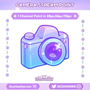 Puntos de canal de cámara para Twitch / Punto de canal de Twitch, emoticonos de Twitch, puntos de canal bonitos, icono de punto de canal, punto de canal