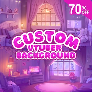 Custom Vtuber Background | vtuber room stream package, Twitch Overlay, Aesthetic Room Background for vtuber, Vtuber Assets, Vtuber Room