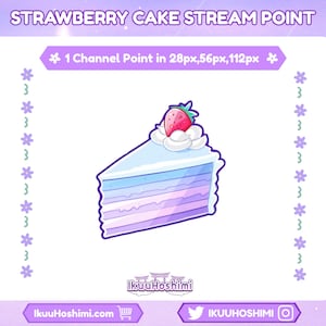 Strawberry Cake Channel Points for Twitch | Twitch Channel Point, Twitch Emotes, Cute Channel Points, Channel Point Icon, Channel Point
