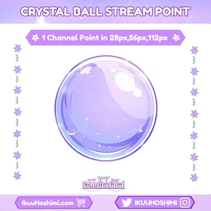 Puntos de canal de Crystal Ball para Twitch / Punto de canal de Twitch, Emotes de Twitch, Puntos de canal lindos, Icono de punto de canal, Punto de canal