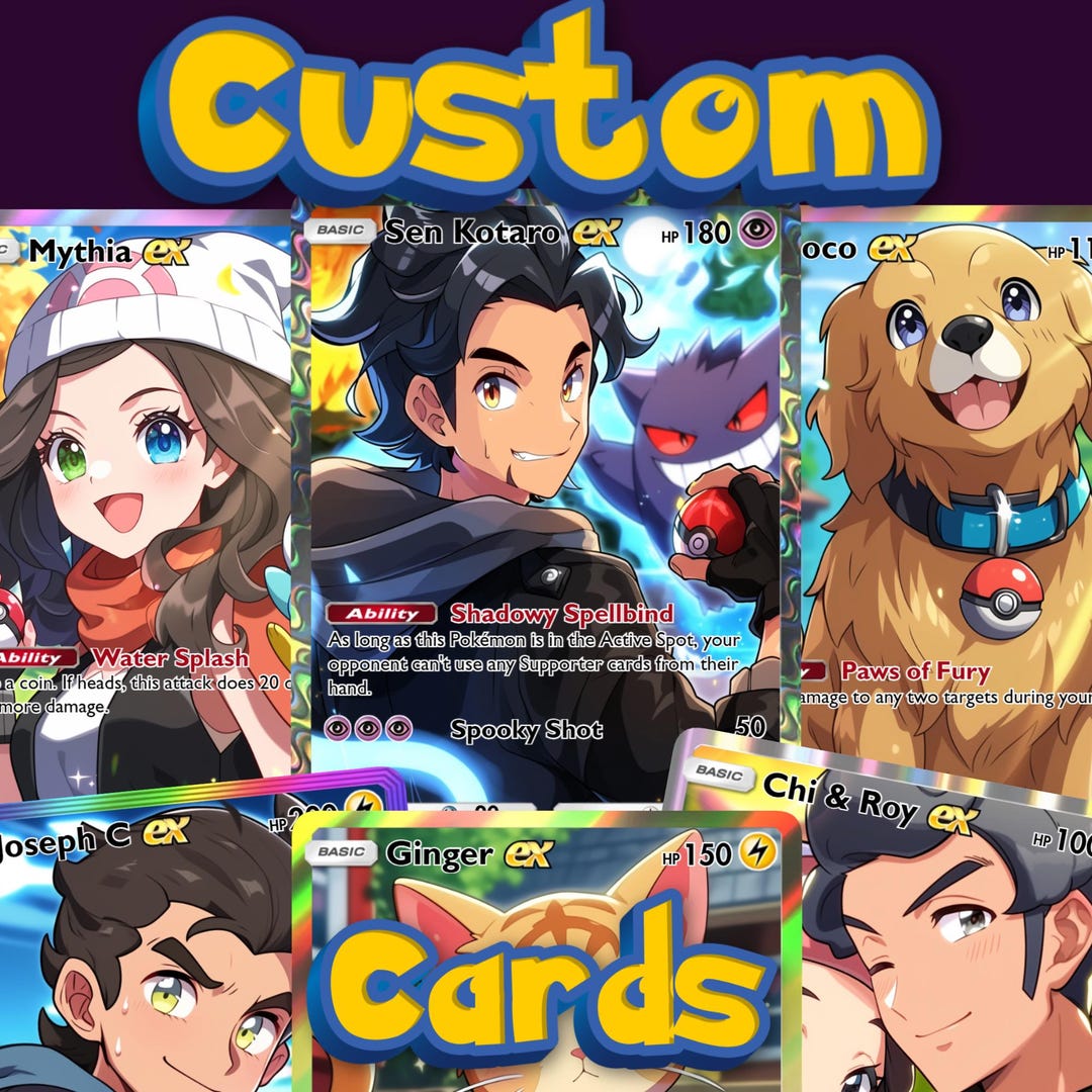 Custom Pokemon Card | Personalized Gift for Birthday,aniversary,pokémon ...