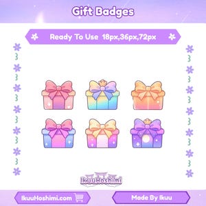 Gift Twitch Sub Badges| Channel Point Icons | Discord Badges | Stream Badges | Twitch, YouTube, Discord | Sub Badges Cute | Discord Badges