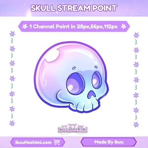 Puntos de canal de calavera para Twitch / Puntos de canal de Twitch, emoticonos de Twitch, puntos de canal lindos, ícono de punto de canal, punto de canal
