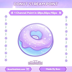 Puntos de canal de Donut para Twitch / Puntos de canal de Twitch, Emotes de Twitch, Puntos de canal lindos, Icono de punto de canal, Punto de canal