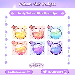 Potion Twitch Sub Badges|Channel Point Icons | Discord Badges |Stream Badges | Twitch, YouTube, Discord | Sub Badges Cute |Discord Badges