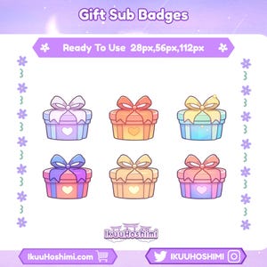 Gift Twitch Sub Badges|Channel Point Icons |Discord Badges |Stream Badges | Twitch, YouTube, Discord | Sub Badges Cute | Discord Badges